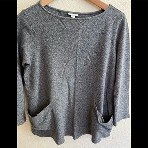 Pure Jill (J.Jill) gray pocket shirt
